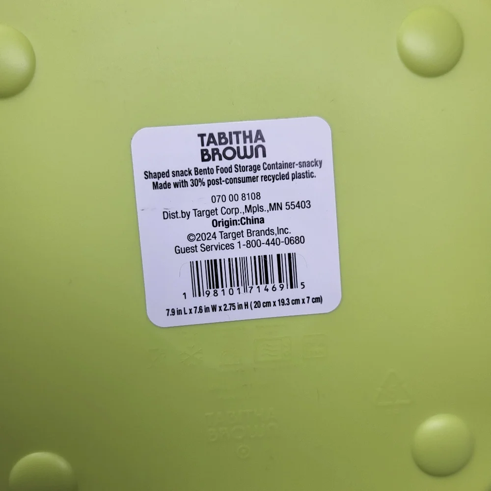 2 Tabitha Brown Shaped Snack Bento Food‎ Storage Container Green On The Go